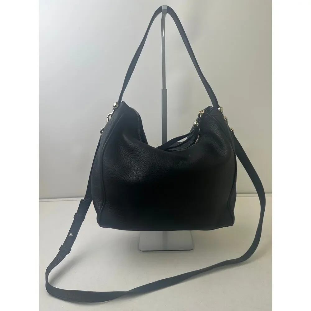 Kate Spade Charles Street Small Haven Black Pebbled Leather Hobo Bag
